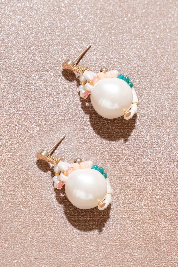 Phoebe Freeform Pearl Drop Earrings - Nakamol