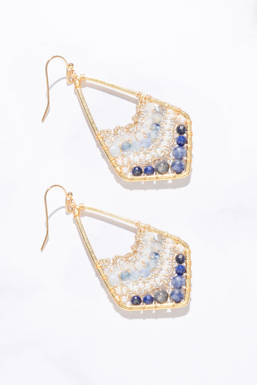Jeanne Sodalite Geometric Beaded Earrings - Nakamol