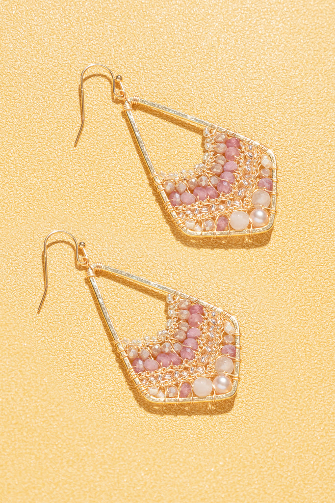 Jeanne Blush Geo Beaded Earrings - Nakamol