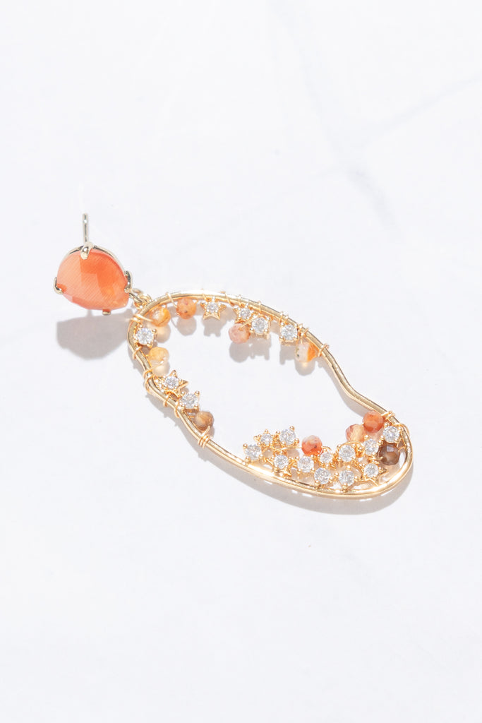 Skylen Tangerine Oval Earrings - Nakamol