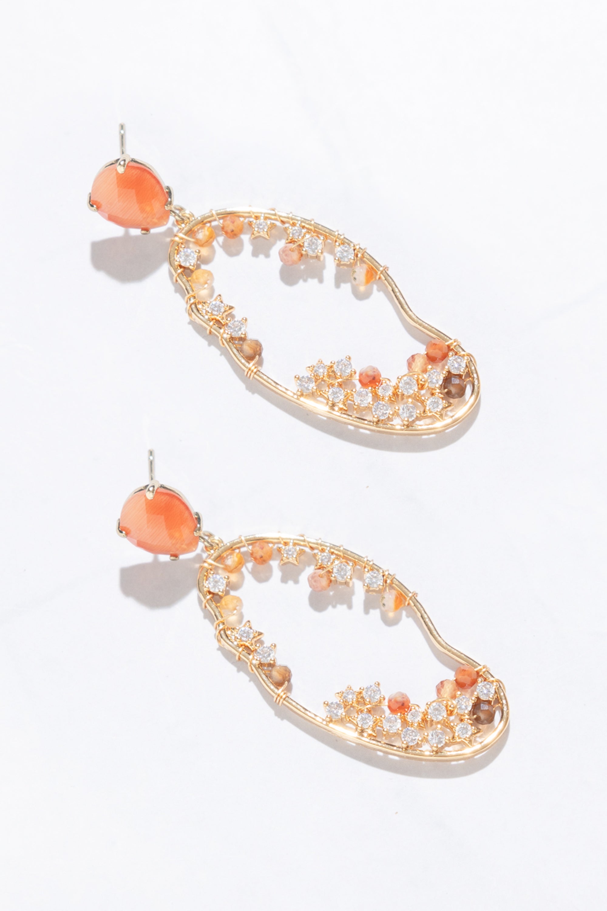 Skylen Tangerine Oval Earrings – Nakamol