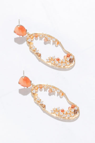 Skylen Tangerine Oval Earrings - Nakamol