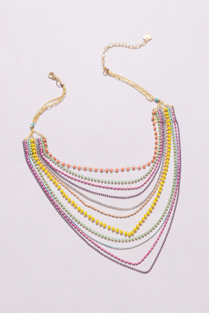 Fuschia Layer Chain Necklace - Nakamol