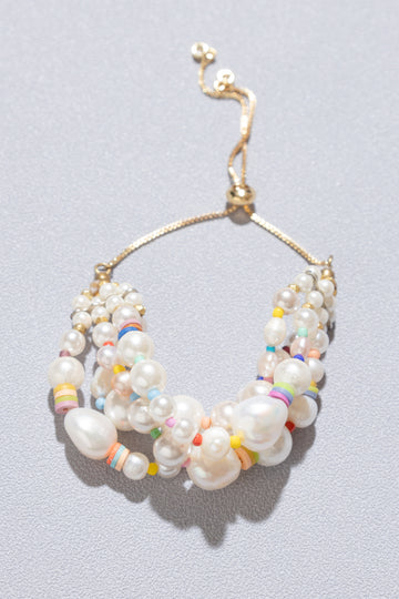 White Pearl Mix Bracelet - Nakamol