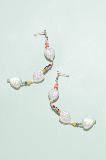 Riya Pearl Mix Drop Earrings - Nakamol