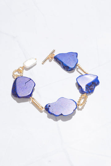 Maia Freeform Lapis Stone Bracelet - Nakamol