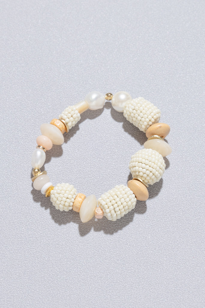 Sara White Bead Friendship Bracelet - Nakamol