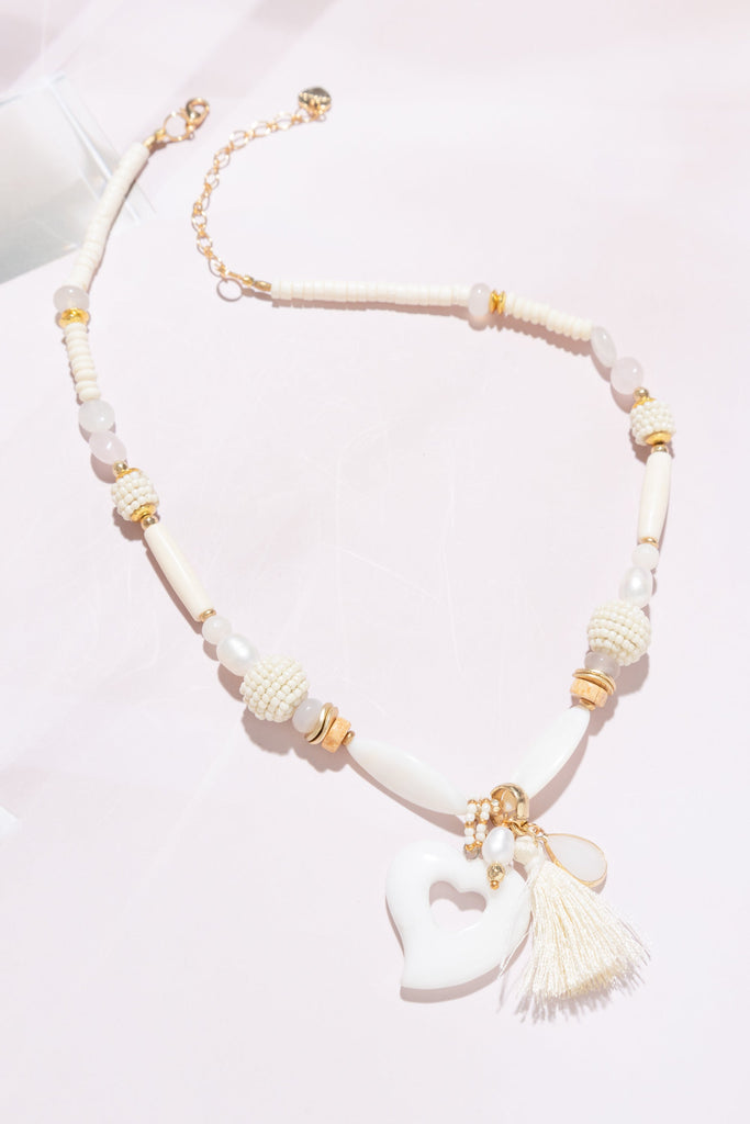 Jaca White Pendant Necklace - Nakamol