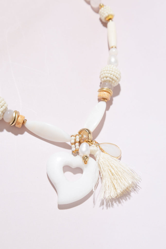 Jaca White Pendant Necklace - Nakamol