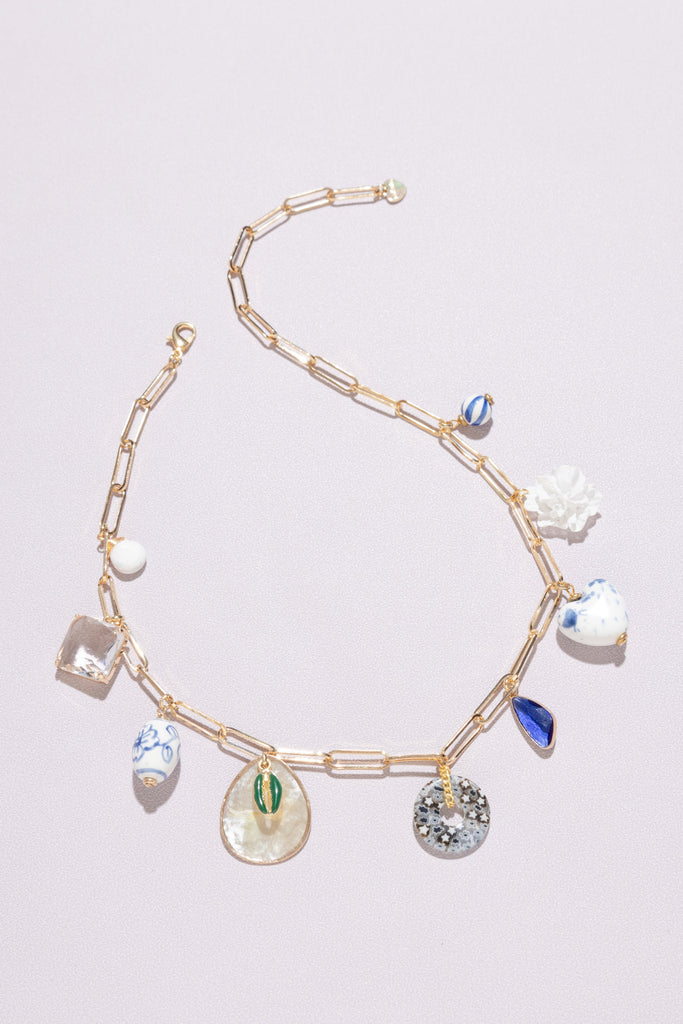 Charo Freeform Lapis Charm Necklace - Nakamol