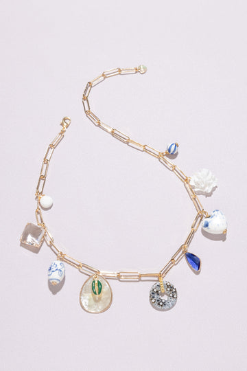 Charo Freeform Lapis Charm Necklace - Nakamol
