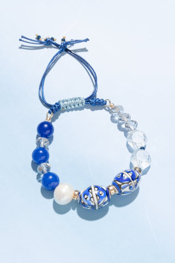 Jessa Pull Cord Lapis Bracelet - Nakamol