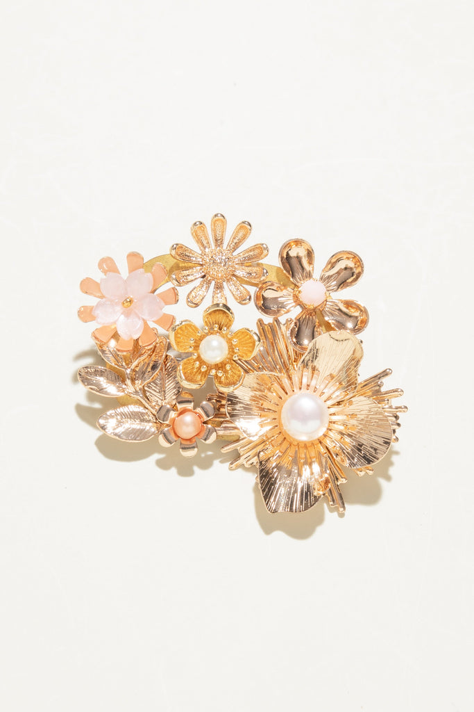 Prim Textured Gold Brooch - Nakamol