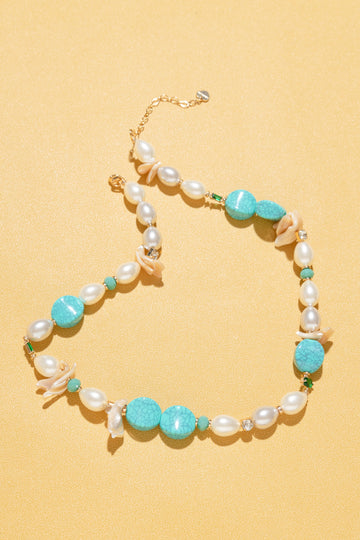 Ruth Turquoise Mix Beaded Necklace - Nakamol