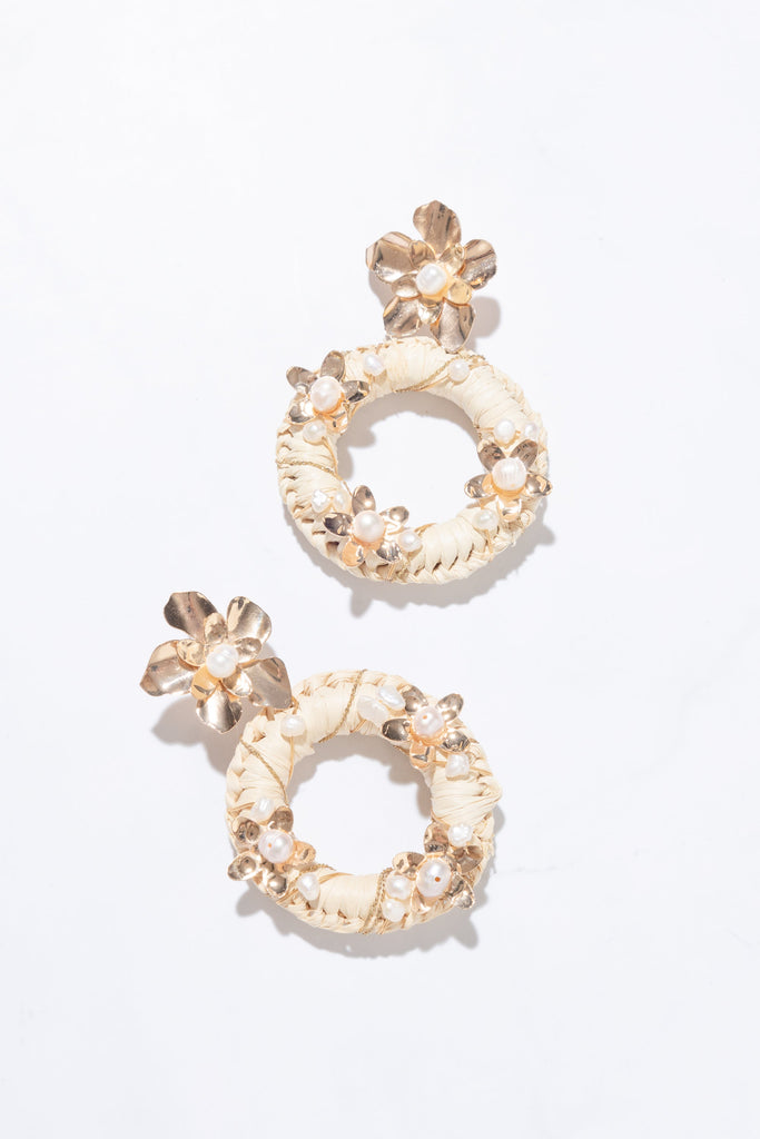 Helene Pearl Oval Drop Earrings - Nakamol