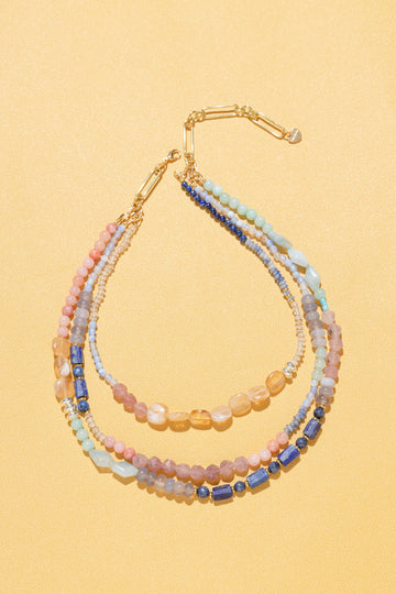 Malyn Triple Layer Stone Necklace - Nakamol
