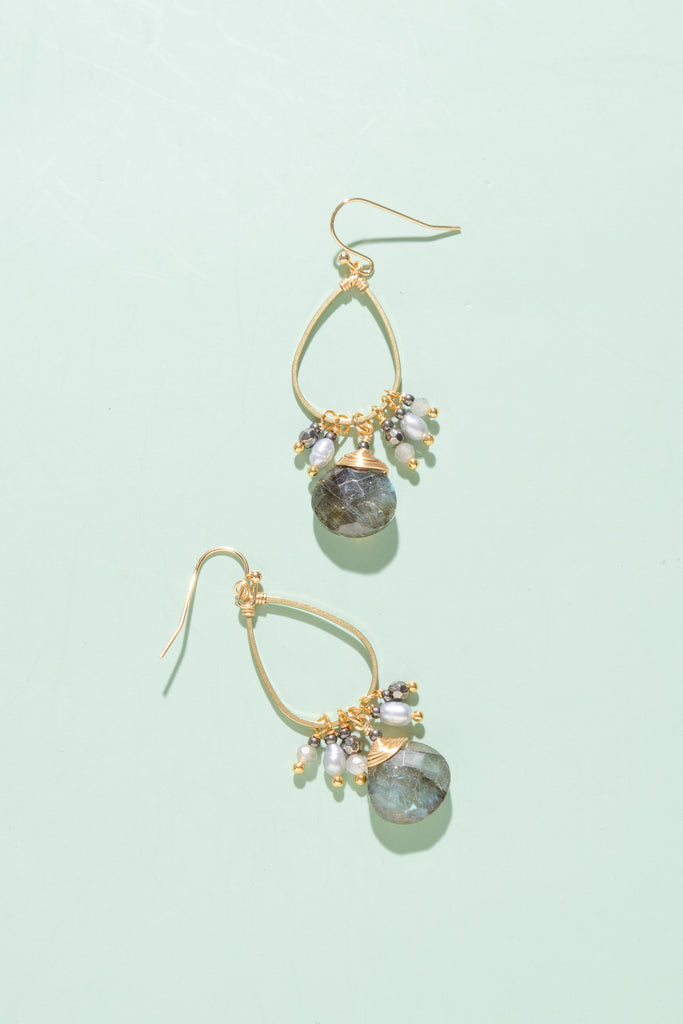 Elea Labradorite Dangle Earrings - Nakamol