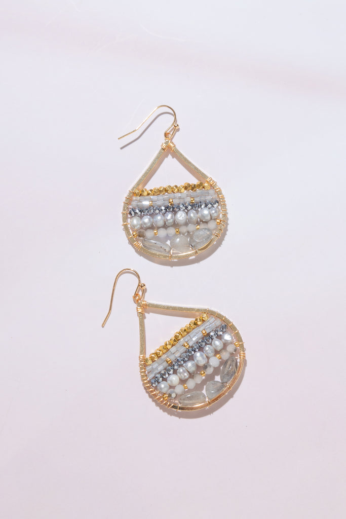 Divya Labradorite Beaded Earrings - Nakamol