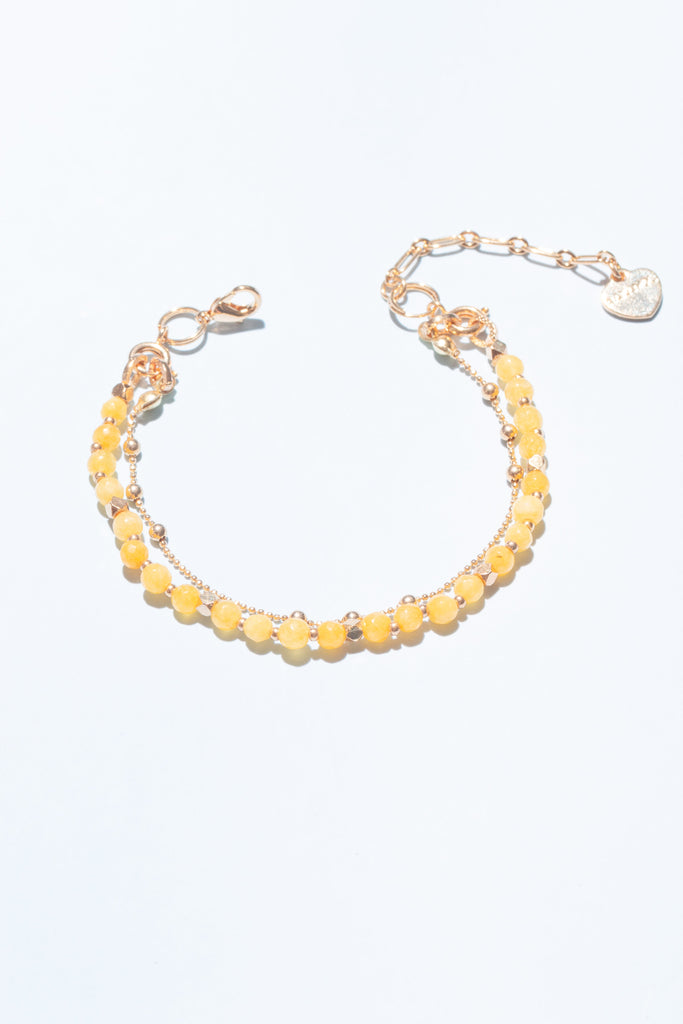 Yellow Agate Lucky Stone Bracelet - Nakamol