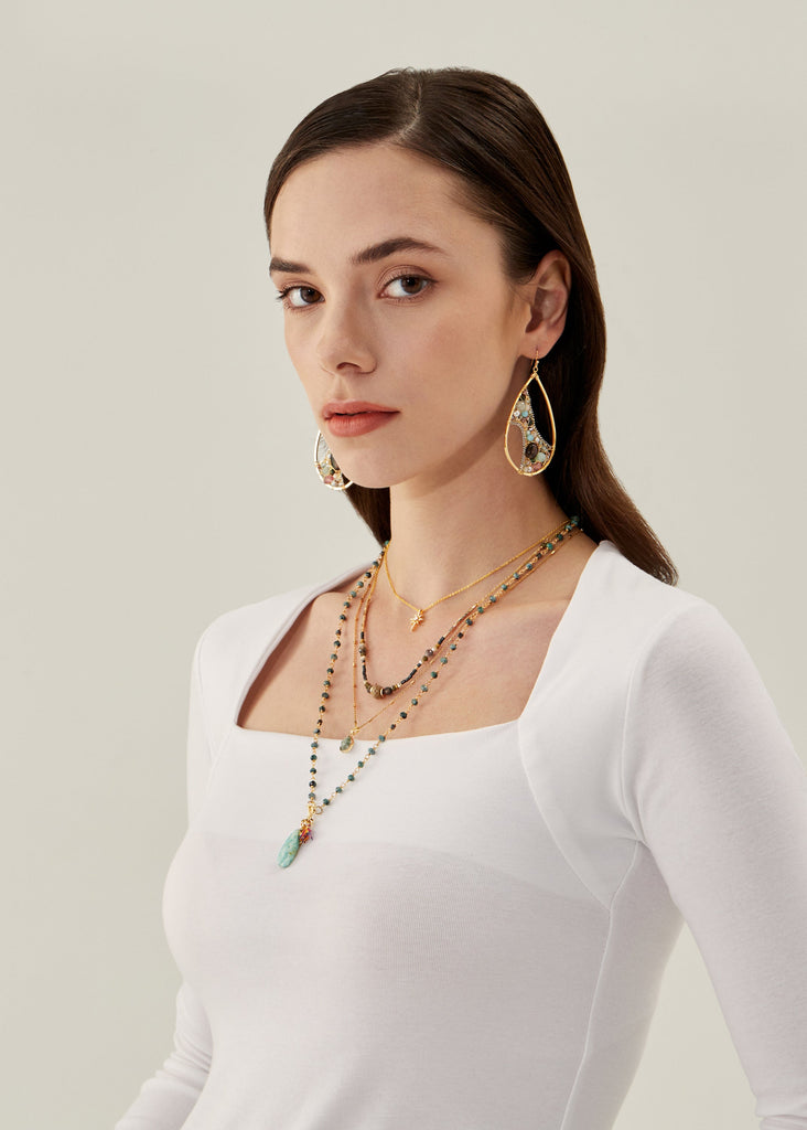 Kiara Teardrop Beaded Earrings - Nakamol