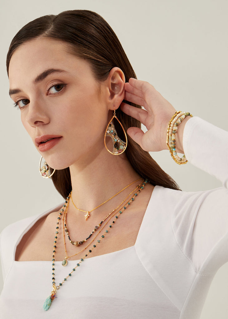 Kiara Teardrop Beaded Earrings - Nakamol