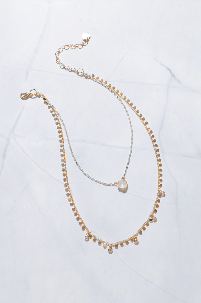 Geena Double Layer Charm Necklace - Nakamol