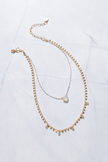 Geena Double Layer Charm Necklace - Nakamol