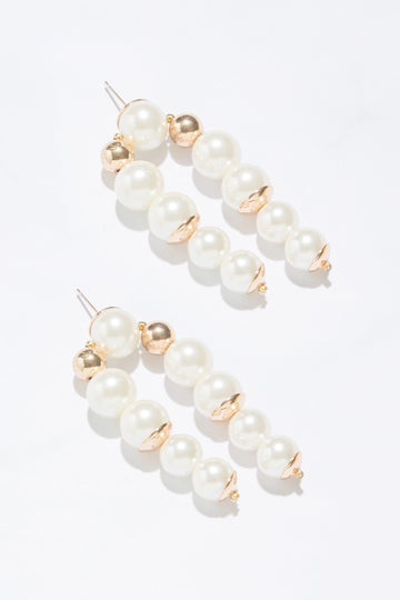 Fiona Double Drop Pearl Earrings - Nakamol