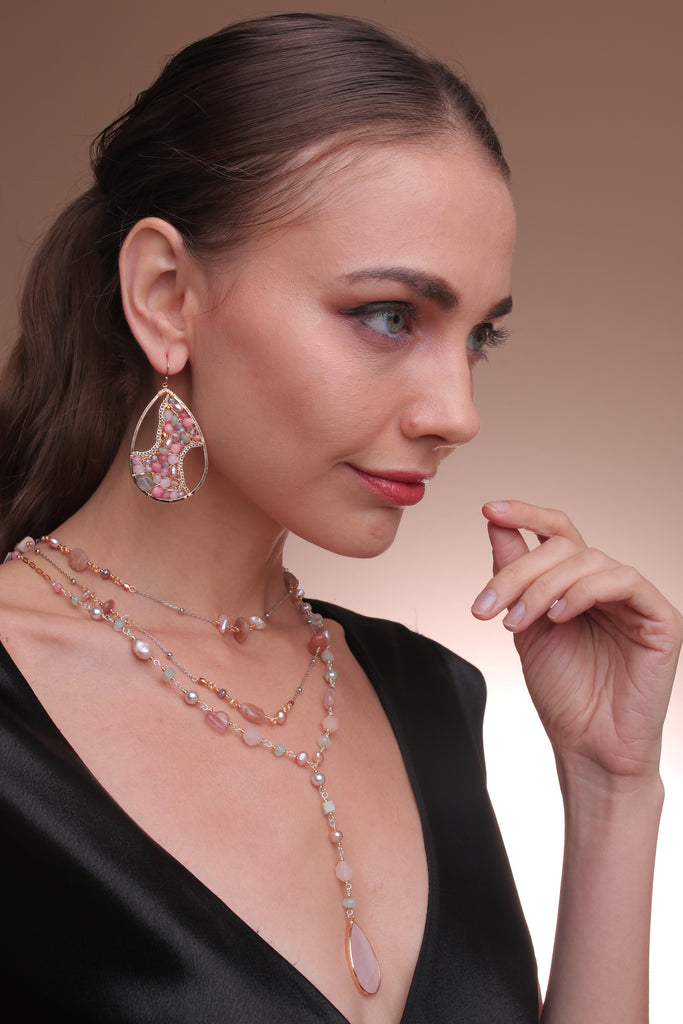 Denise Pink Teardrop Earrings - Nakamol