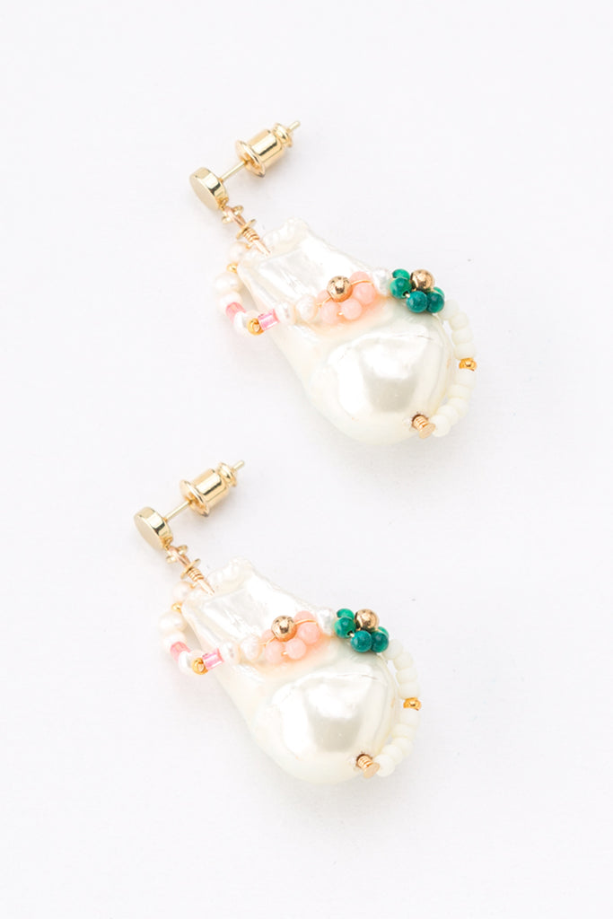 Phoebe Freeform Pearl Drop Earrings - Nakamol