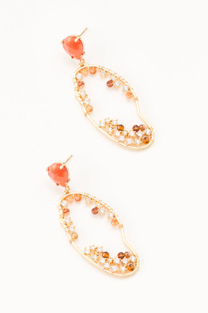 Marisa Tangerine Oval Earrings - Nakamol