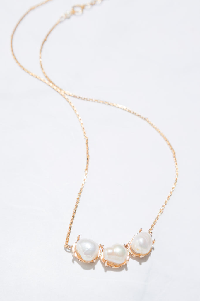 Rosana White Pearl Triplet Necklace - Nakamol