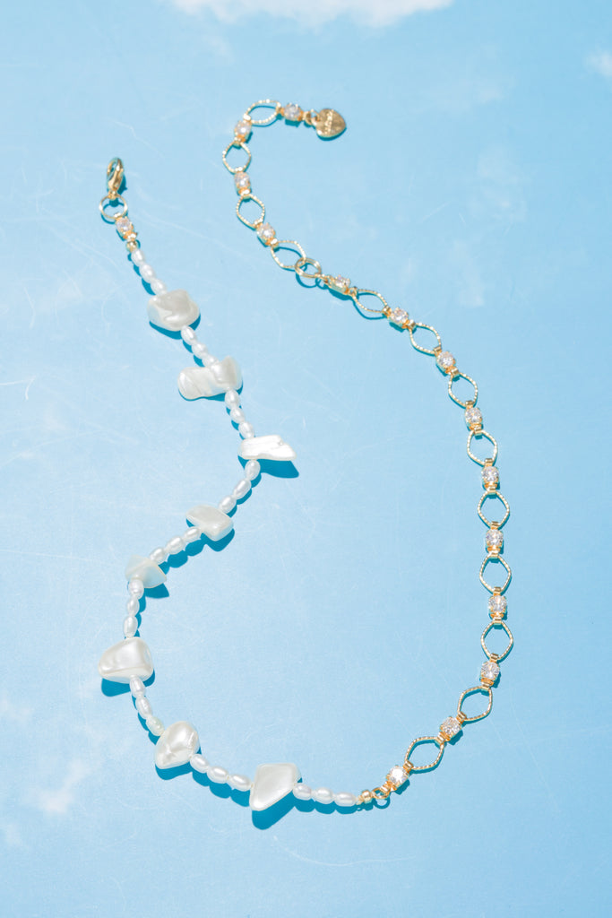 Helena Freeform Pearl Chain Necklace - Nakamol