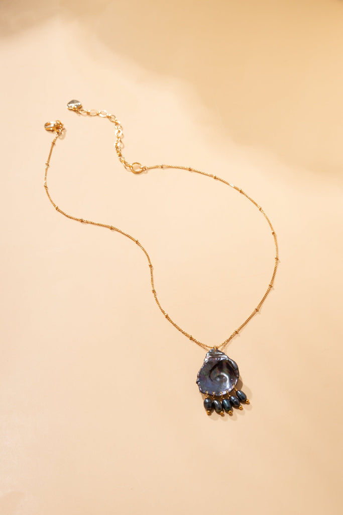 Grey Pearl Sparkle Necklace - Nakamol