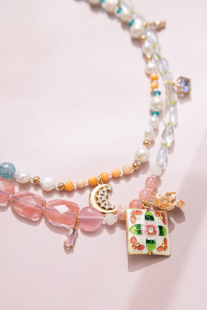 Blushing Blue Double Layer Necklace - Nakamol