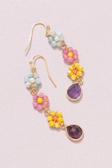 Multicolored Bloom Drop Earrings - Nakamol
