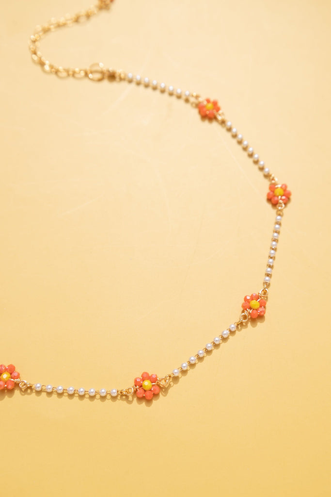 Orange and White Beaded Necklace - Nakamol